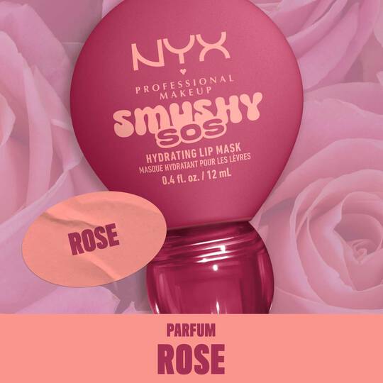 NYX Professional Makeup Smushy SOS Hydrating Lip Mask, Rose Recharge, rose scent