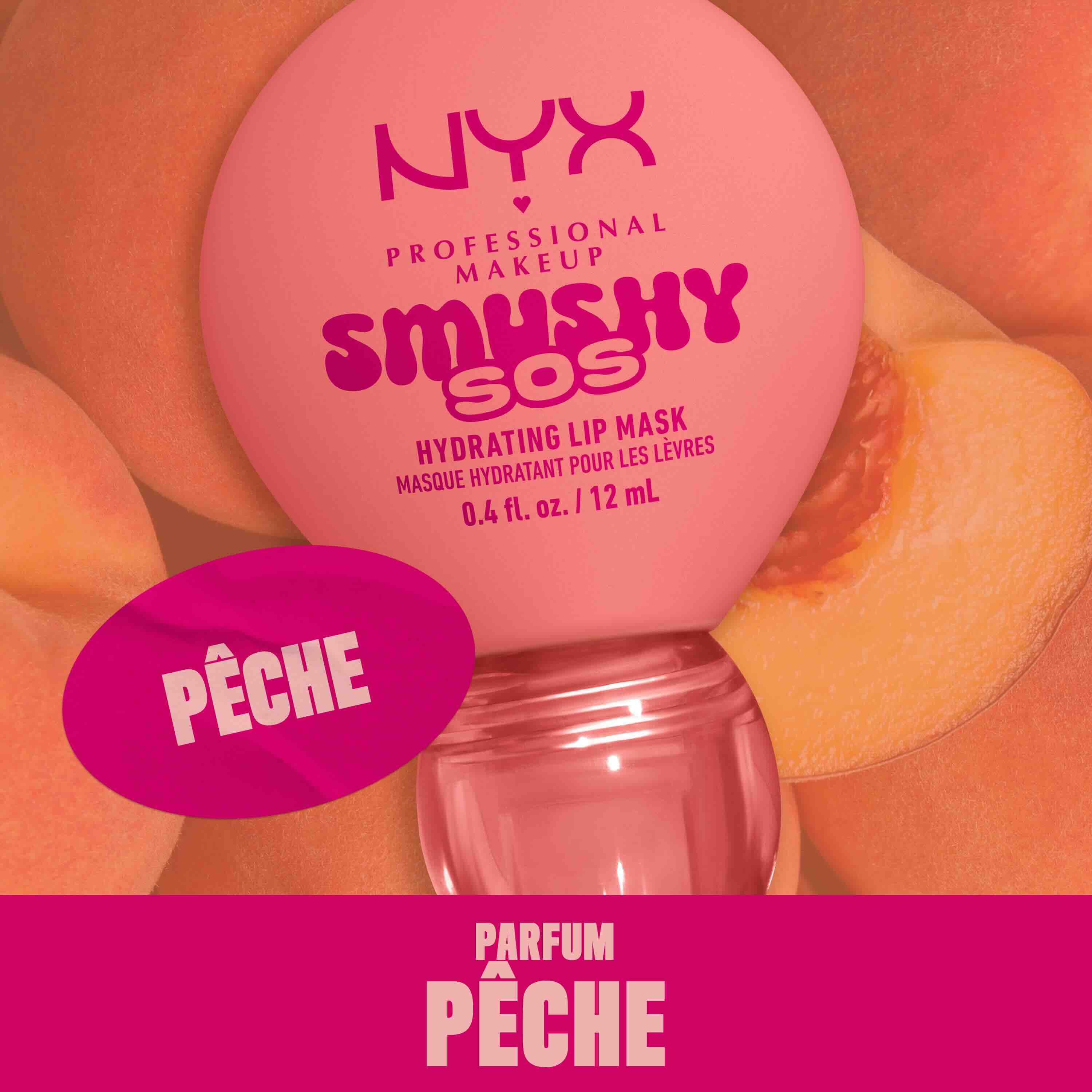 NYX Professional Makeup Smushy SOS Hydrating Lip Mask, Peachy Pamper, peach scent