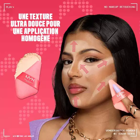 Snatch it all in a puff! Dual side pro setting puff for a full-face snatch.