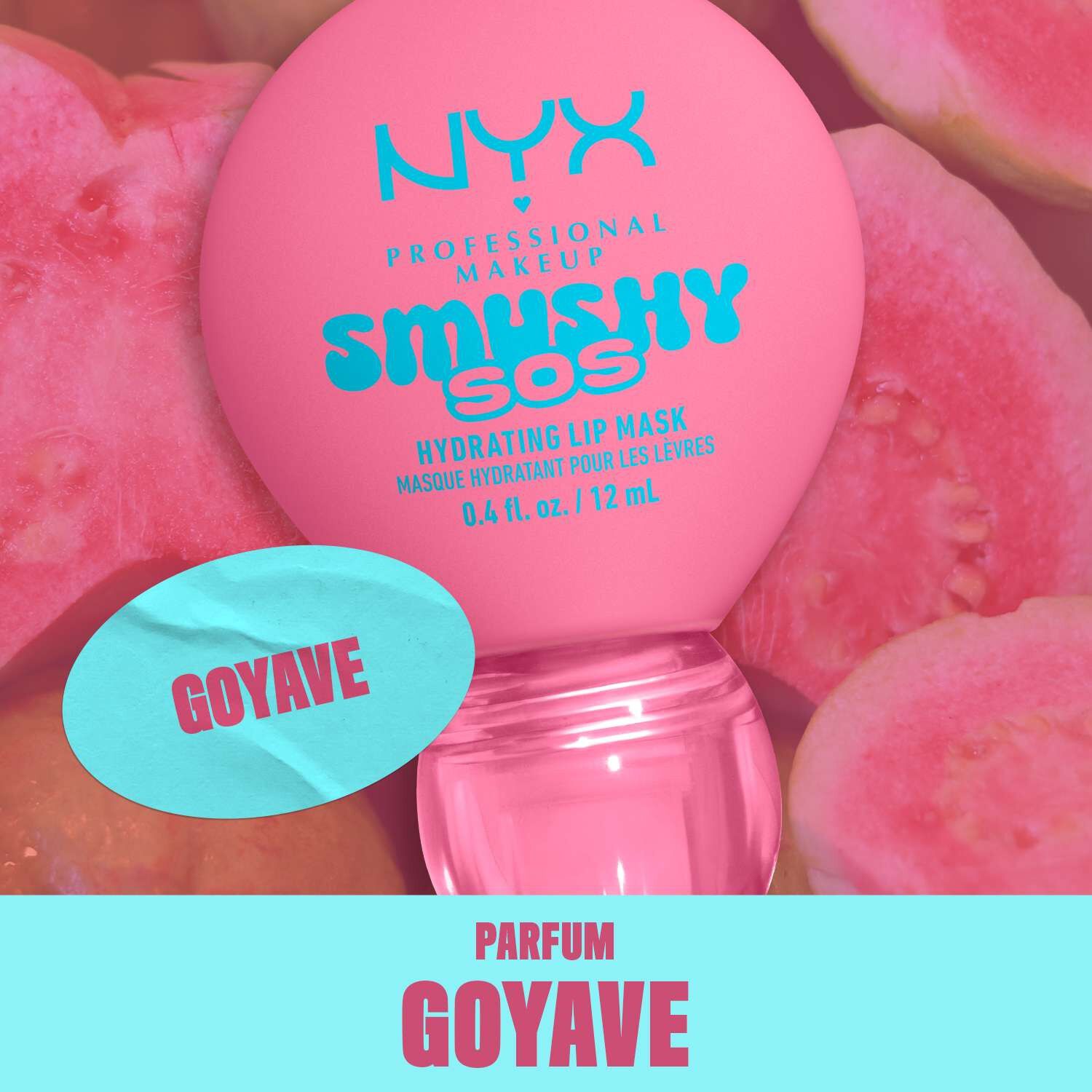 NYX Professional Makeup Smushy SOS Hydrating Lip Mask, Guava Glaze, guava scent
