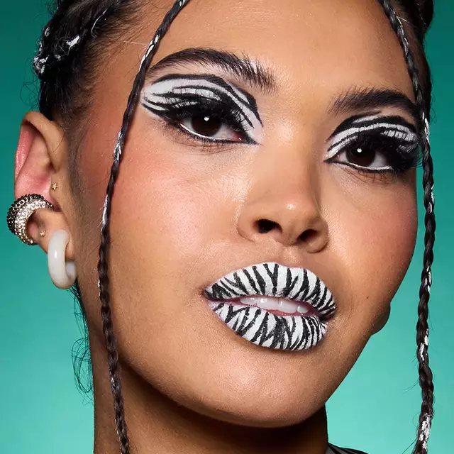 Maquillage Halloween zebre hypnotique