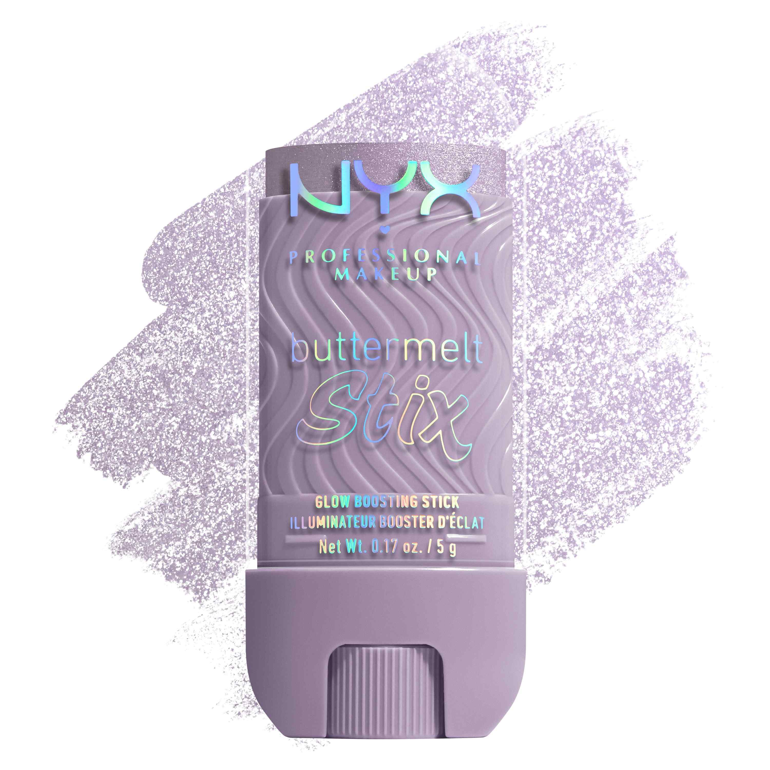 Buttermelt Stix packshot solider show on top of product swatch in shade 02 Love At First Melt