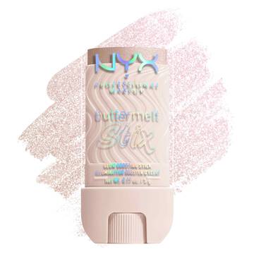 Buttermelt Stix packshot solider show on top of product swatch in shade 01 Big Melt Energy