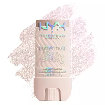 Buttermelt Stix packshot solider show on top of product swatch in shade 01 Big Melt Energy
