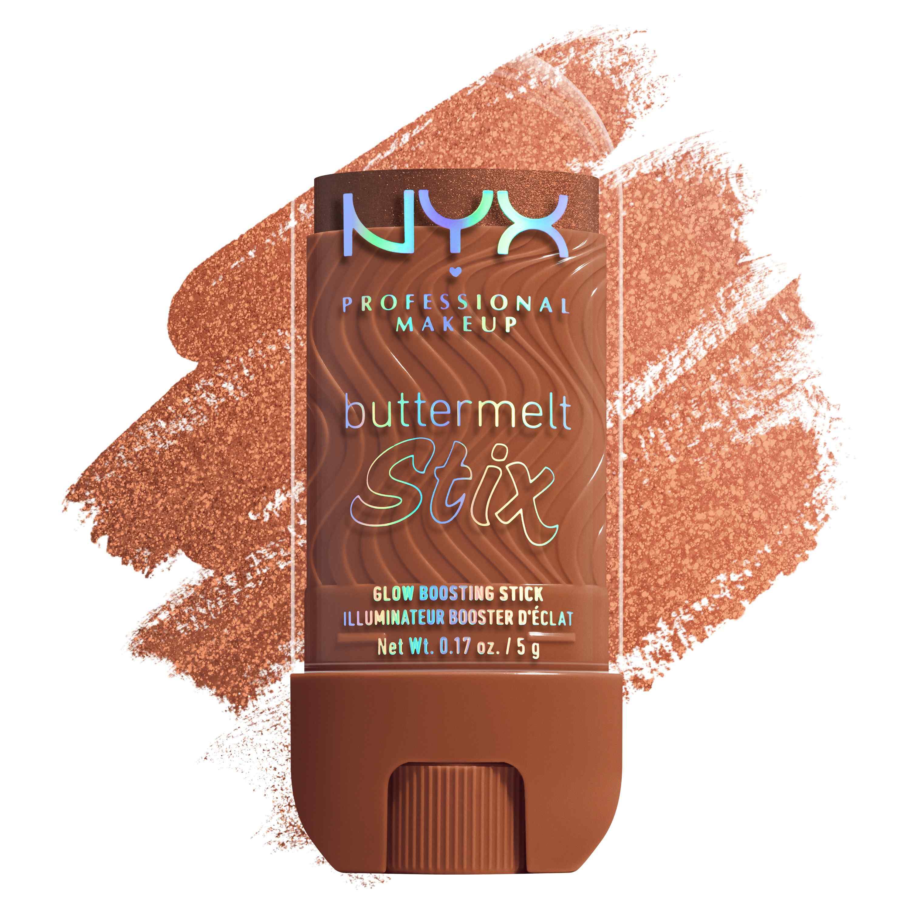 Buttermelt Stix packshot solider show on top of product swatch in shade 14 Melt To Be