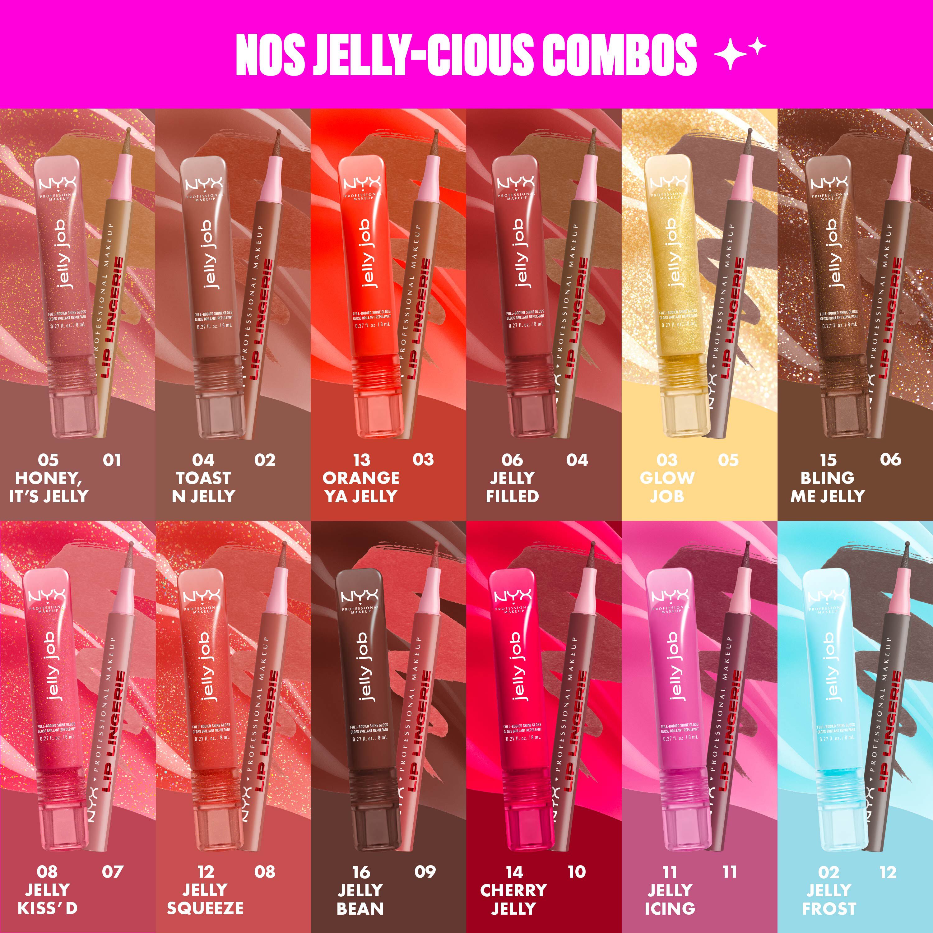 Close up of a model holding a Jelly Job product and dimensions outlined 