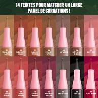 NYX Professional Makeup Lip Lingerie Lip Liner Stain shade range, showing 14 shades including 13 Tied Up.
